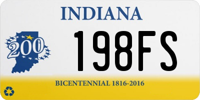 IN license plate 198FS