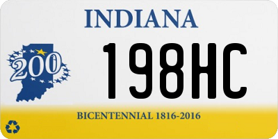 IN license plate 198HC