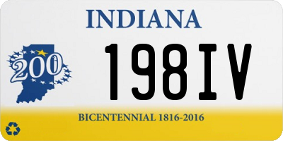 IN license plate 198IV