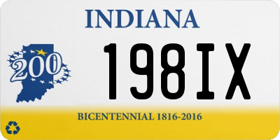 IN license plate 198IX