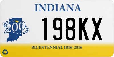 IN license plate 198KX