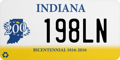 IN license plate 198LN