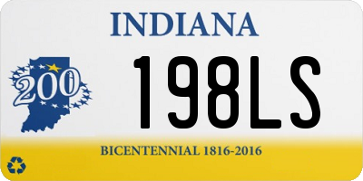 IN license plate 198LS