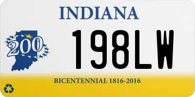 IN license plate 198LW