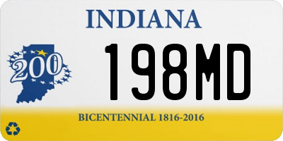 IN license plate 198MD
