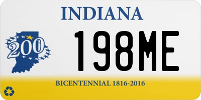 IN license plate 198ME