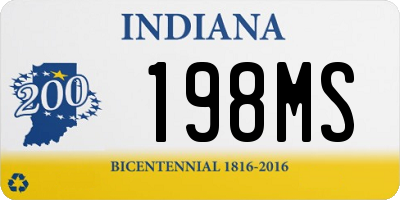 IN license plate 198MS