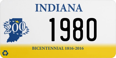 IN license plate 198O