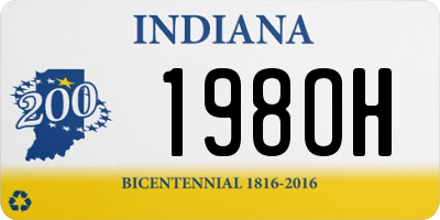 IN license plate 198OH