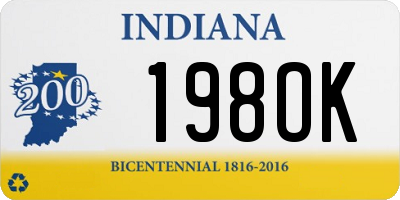 IN license plate 198OK