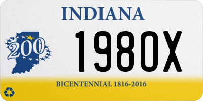 IN license plate 198OX