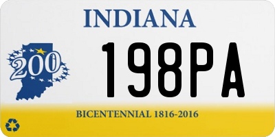 IN license plate 198PA