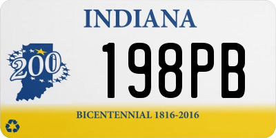 IN license plate 198PB