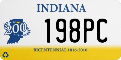 IN license plate 198PC