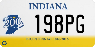 IN license plate 198PG