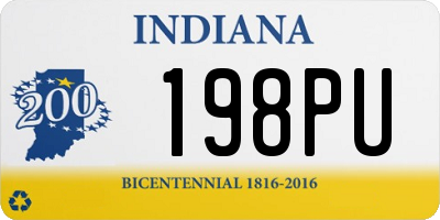 IN license plate 198PU