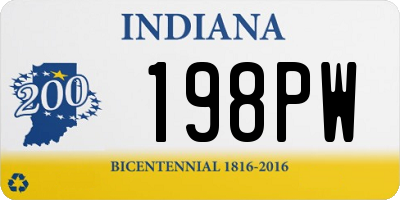 IN license plate 198PW