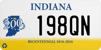 IN license plate 198QN