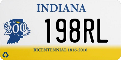 IN license plate 198RL