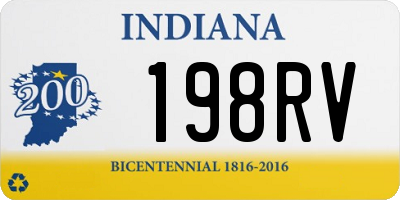 IN license plate 198RV