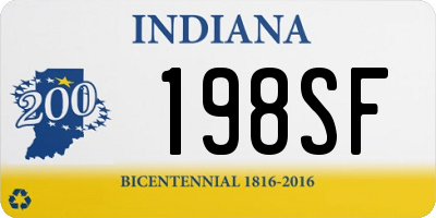 IN license plate 198SF