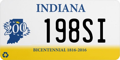 IN license plate 198SI