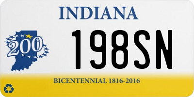 IN license plate 198SN