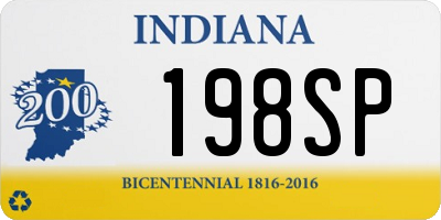 IN license plate 198SP