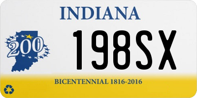 IN license plate 198SX