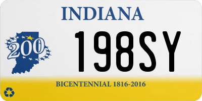 IN license plate 198SY