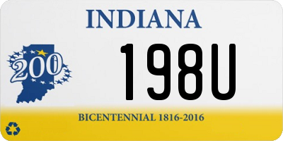 IN license plate 198U