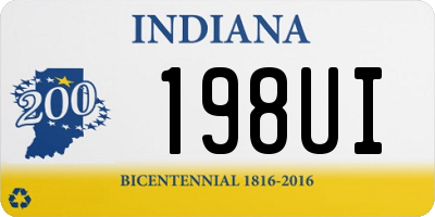 IN license plate 198UI