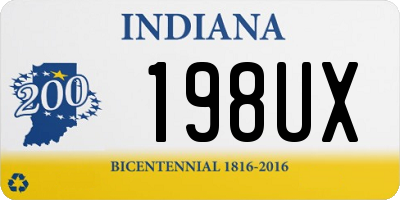 IN license plate 198UX