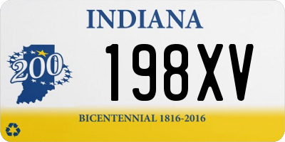 IN license plate 198XV