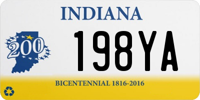 IN license plate 198YA