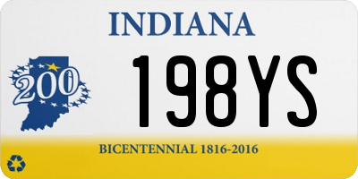 IN license plate 198YS