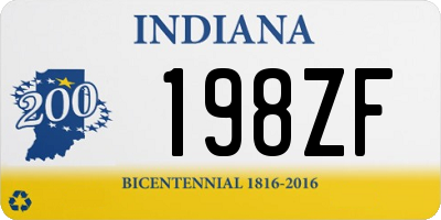 IN license plate 198ZF