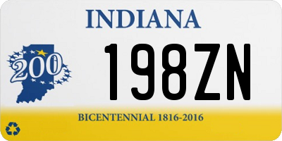 IN license plate 198ZN