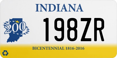 IN license plate 198ZR