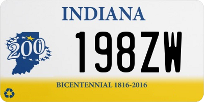 IN license plate 198ZW