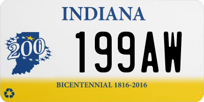 IN license plate 199AW