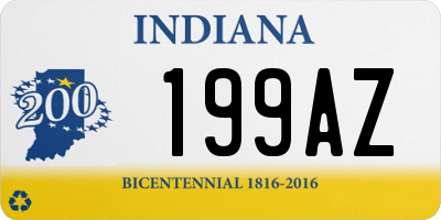 IN license plate 199AZ