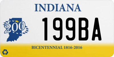 IN license plate 199BA