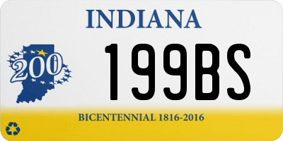 IN license plate 199BS