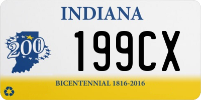 IN license plate 199CX
