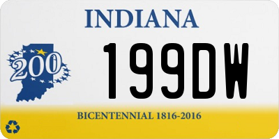 IN license plate 199DW