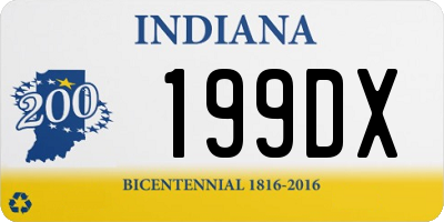 IN license plate 199DX