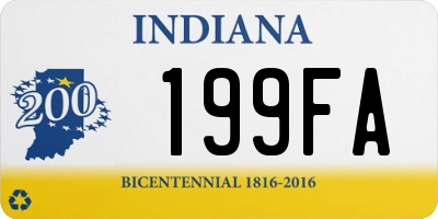 IN license plate 199FA