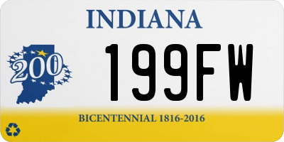 IN license plate 199FW