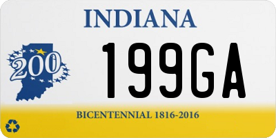 IN license plate 199GA